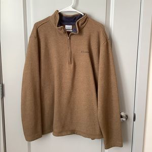 Columbia Men’s Brown 3/4 zip sweater size XXL